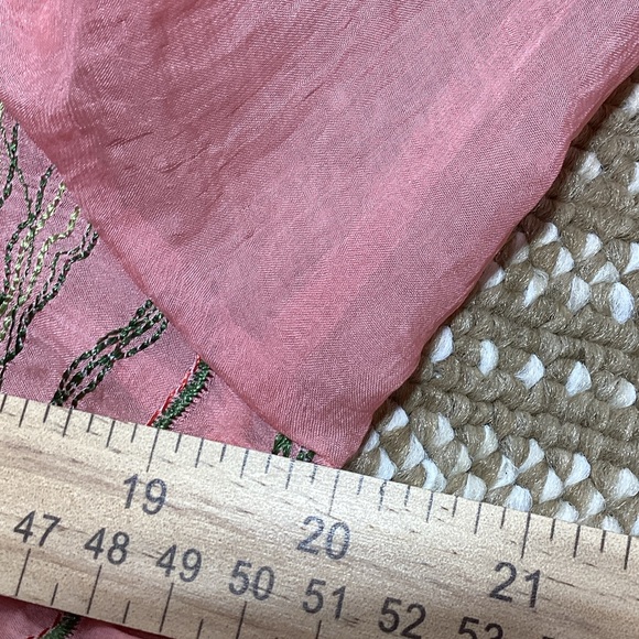 Kaktus Floral Embroidered Sheer Blouse in Pink flaw - Picture 12 of 13